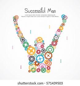 Gears successful man for business
