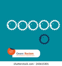 Gears supporting gears. Vector illustration Eps10 file. Global colors. Text and Texture in separate layers.