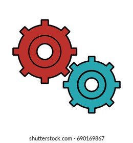 gears symbol concept of motion and mechanics connection and operation