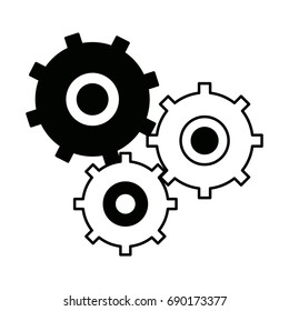 gears symbol concept of motion and mechanics connection and operation
