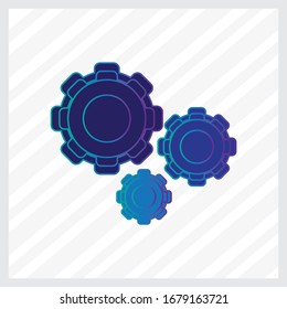 Gears symbol icon flat design