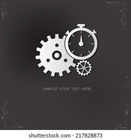 Gears symbol on dark background,vector