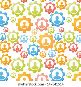  Gears teamwork concept seamless pattern