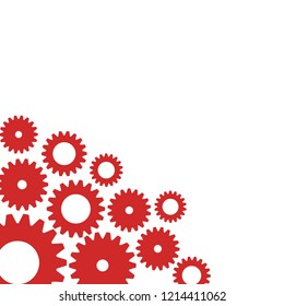 Gears technology background. Gear wheels, cogwheels industry mechanism. Engineering vector concept. Cogwheel mechanical, machine mechanism, cog part illustration