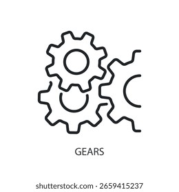 Gears thin line vector icons.