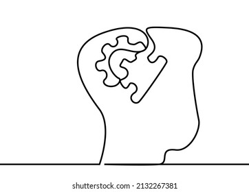 gears turn in a human head and brain