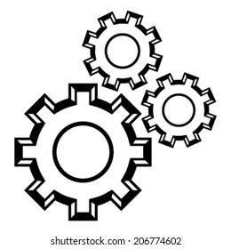Gears turning vector icon
