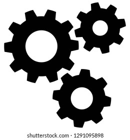 Gears - A vector cartoon illustration of a few spinning gears.