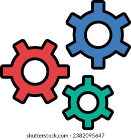 Icono del vector de engranajes. Se puede usar para imprimir, móviles y aplicaciones web.