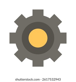 Gears vector icon in flat style. Simple and minimalist industrial and factory theme icons