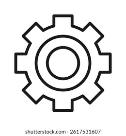 Gears vector icon in line style. Simple and minimalist industrial and factory theme icons
