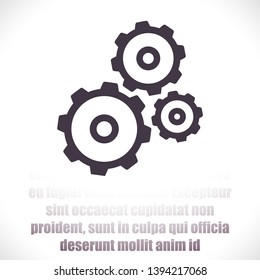 Gears  vector icon , lorem ipsum Flat design
