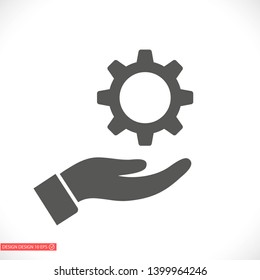 Gears  vector icon , lorem ipsum Flat design