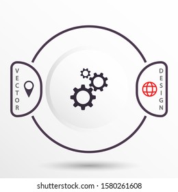 Gears vector icon , lorem ipsum Flat design