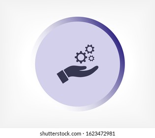 Gears vector icon , lorem ipsum Flat design