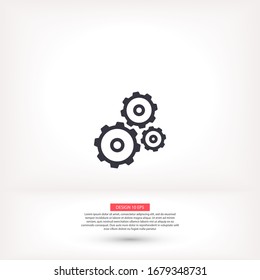 Gears vector icon , lorem ipsum Flat design