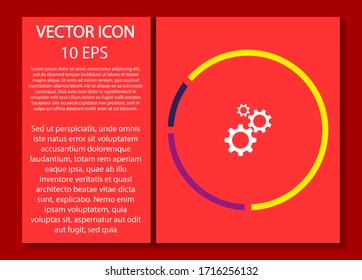 Icono vectorial de los engranajes, diseño plano de lorem