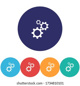 Gears vector icon , lorem ipsum Flat design