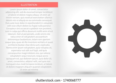 Gears vector icon , lorem ipsum Flat design