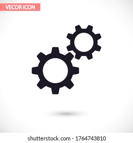 Gears  vector icon , lorem ipsum Flat design