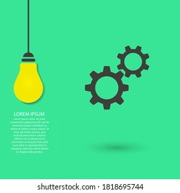 Gears vector icon , lorem ipsum Flat design