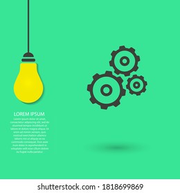 Zahnräder, Vektorsymbol, lorem ipsum Flaches Design