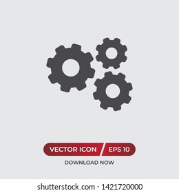 Gears vector icon in modern design style for web site and mobile app