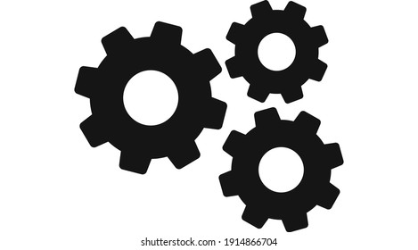Icono vectorial de los engranajes en el estilo de diseño moderno para sitio web y aplicación móvil

