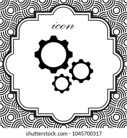 gears vector icon on a geometric background of eps