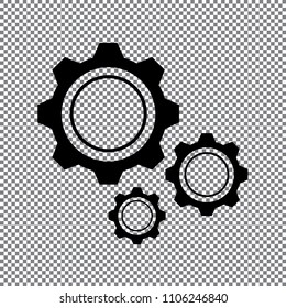 gears vector icon on a transparent background