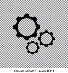 gears vector icon on a transparent background
