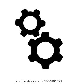 Gears vector icon. Settings symbol. Cogwheel illustration.