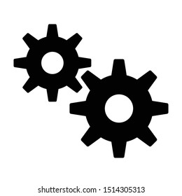 Icono vectorial de los engranajes. Símbolo de configuración. Ilustración del volante.