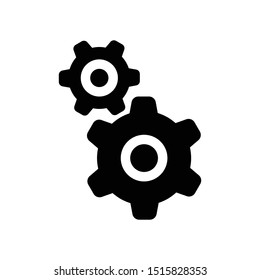 Gears vector icon. Settings symbol. Cogwheel illustration.