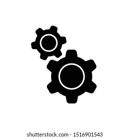 Gears vector icon. Settings symbol. Cogwheel illustration.