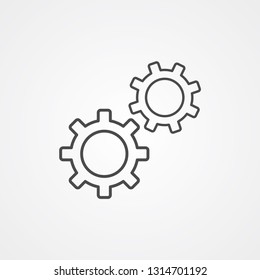 Gears vector icon sign symbol