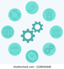 Gears vector icon sign symbol