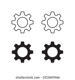 Gears vector icon. Simple flat symbol
