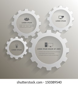 Gears vector with icons. can use for business concept, brochure object.
