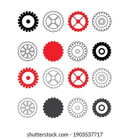 Gears vector icons. Gear wheel machine signs