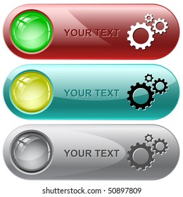 Engranajes. Botones de Internet vectores.