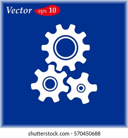 Gears web icon. flat vector style