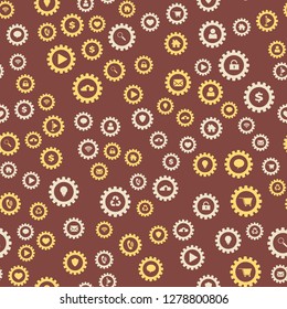 Gears and web icons. Seamless vector EPS 10 pattern
