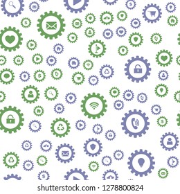 Gears and web icons. Seamless vector EPS 10 pattern