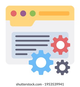 Gears with web page, icon of web settings