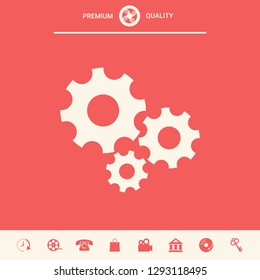 Gears wheel - Settings icon. Graphic elements for your design