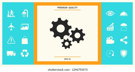 Gears wheel - Settings icon. Graphic elements for your design