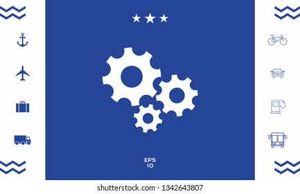 Gears wheel - Settings icon. Graphic elements for your design