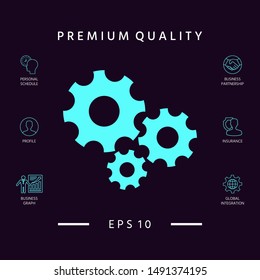 Gears wheel - Settings icon. Graphic elements for your design