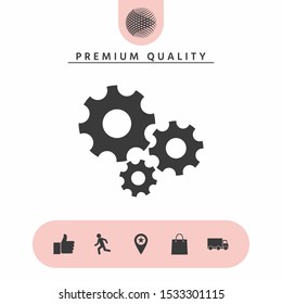 Gears wheel - Settings icon. Graphic elements for your design